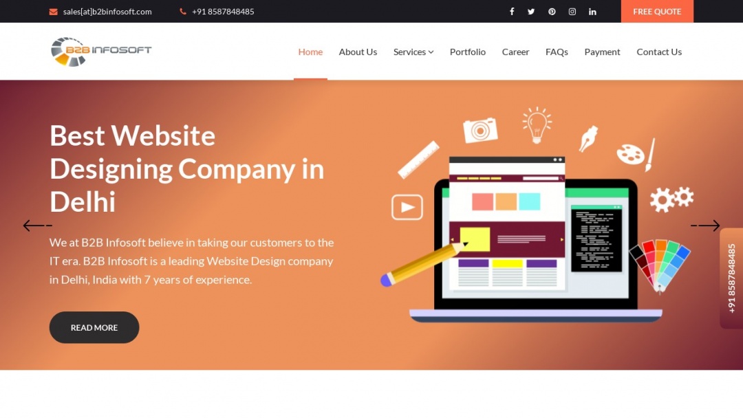 Screenshot of B2B INFOSOFT's Website
