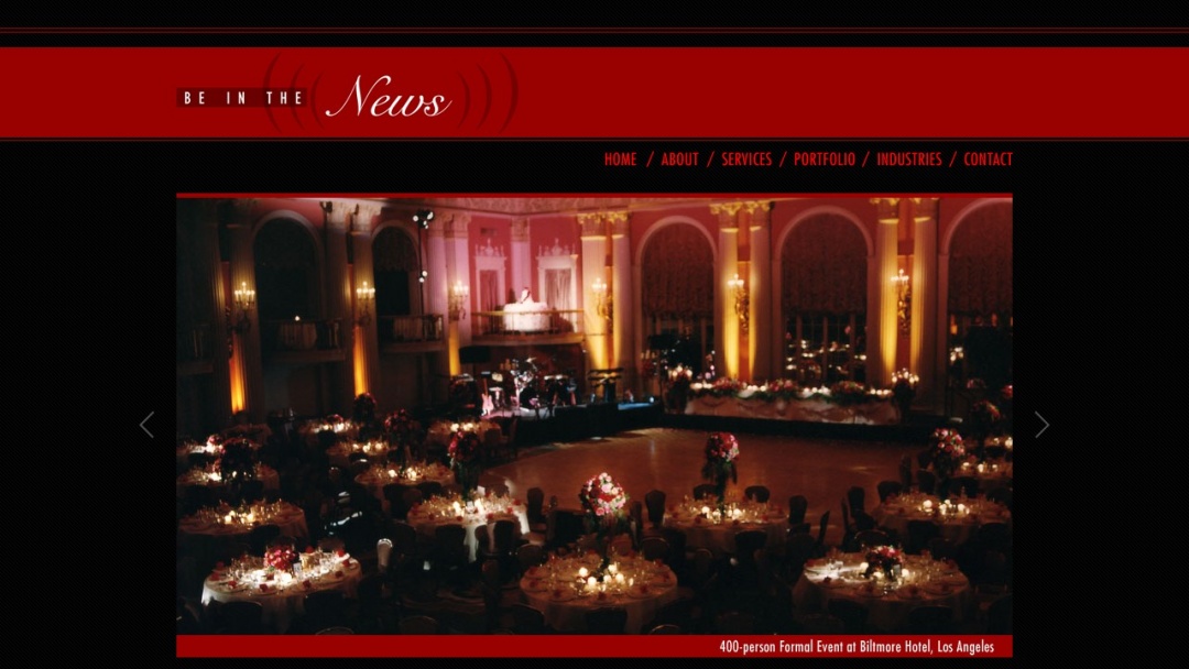 Screenshot of BE IN THE NEWS's Website