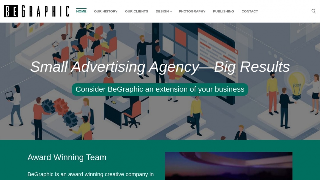 Screenshot of BeGraphic's Website