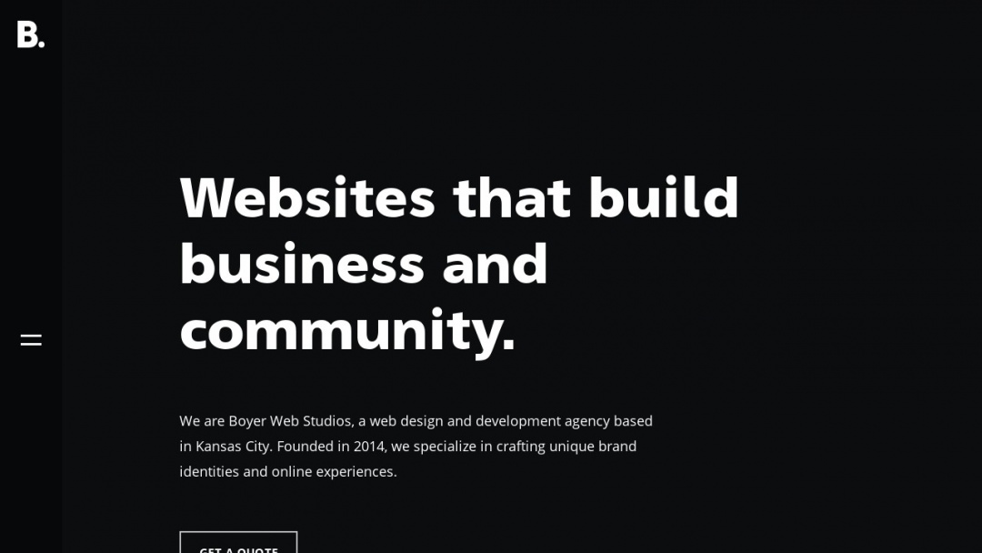 Screenshot of Boyer Web Studios LLC.'s Website