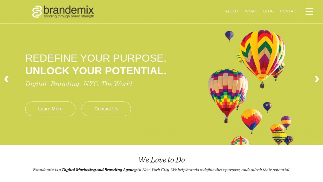 Screenshot of Brandemix's Website