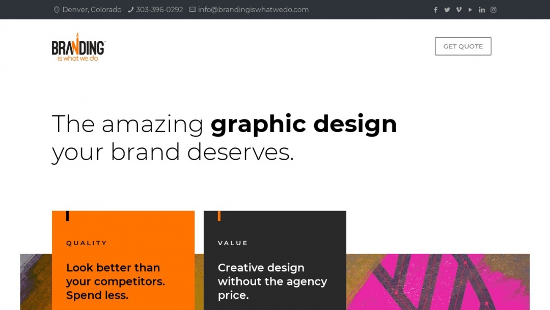 Screenshot of BRANDING IS WHAT WE DO™'s Website