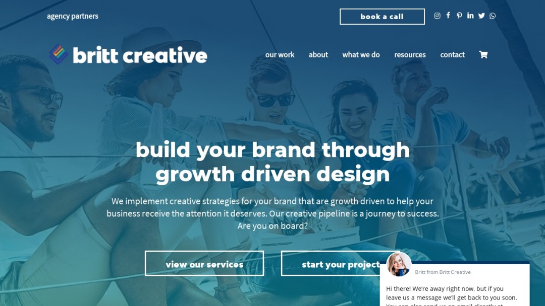 Screenshot of Britt Creative's Website
