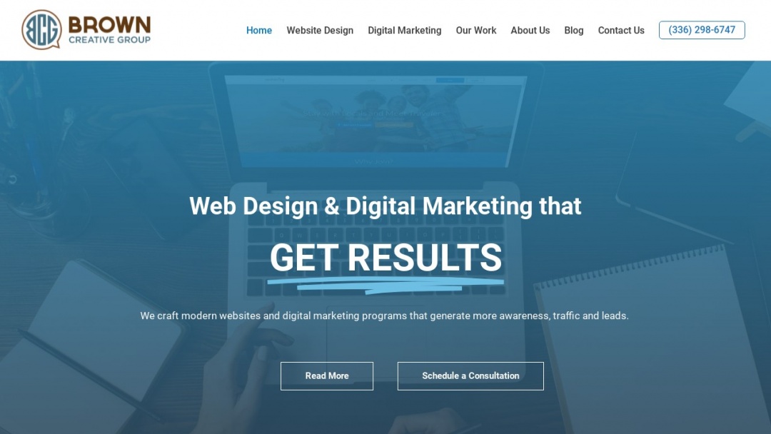 Screenshot of Brown Creative Group's Website