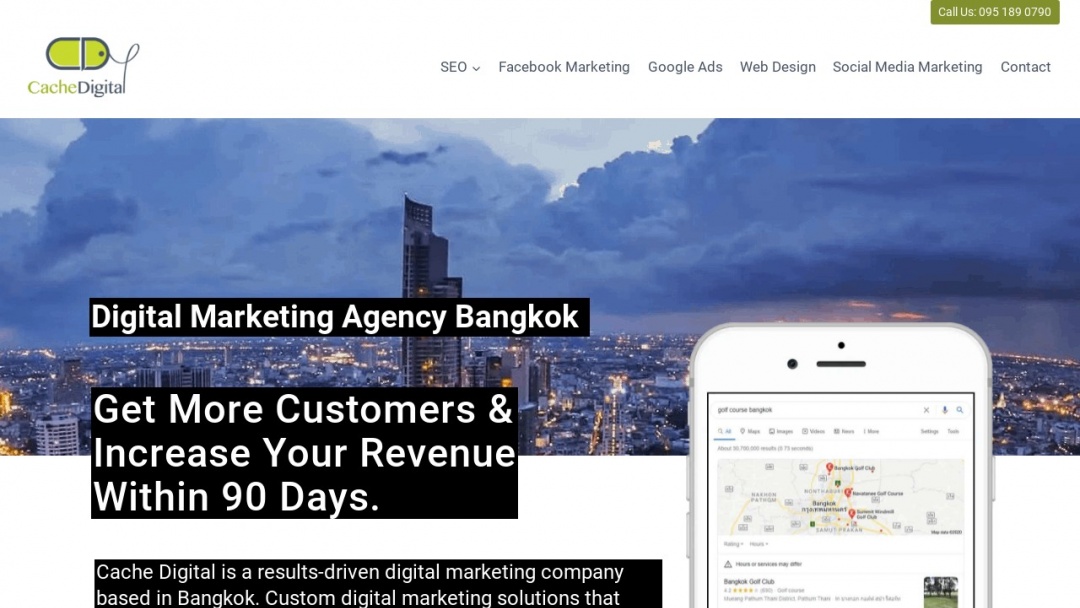 Screenshot of Cache Digital's Website