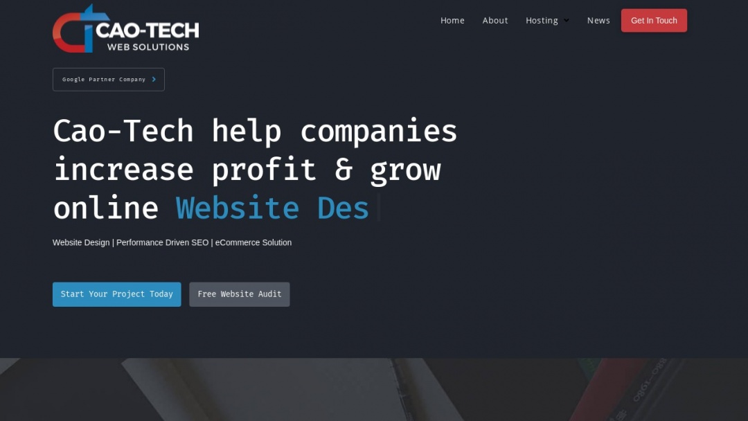 Screenshot of Cao-Tech's Website