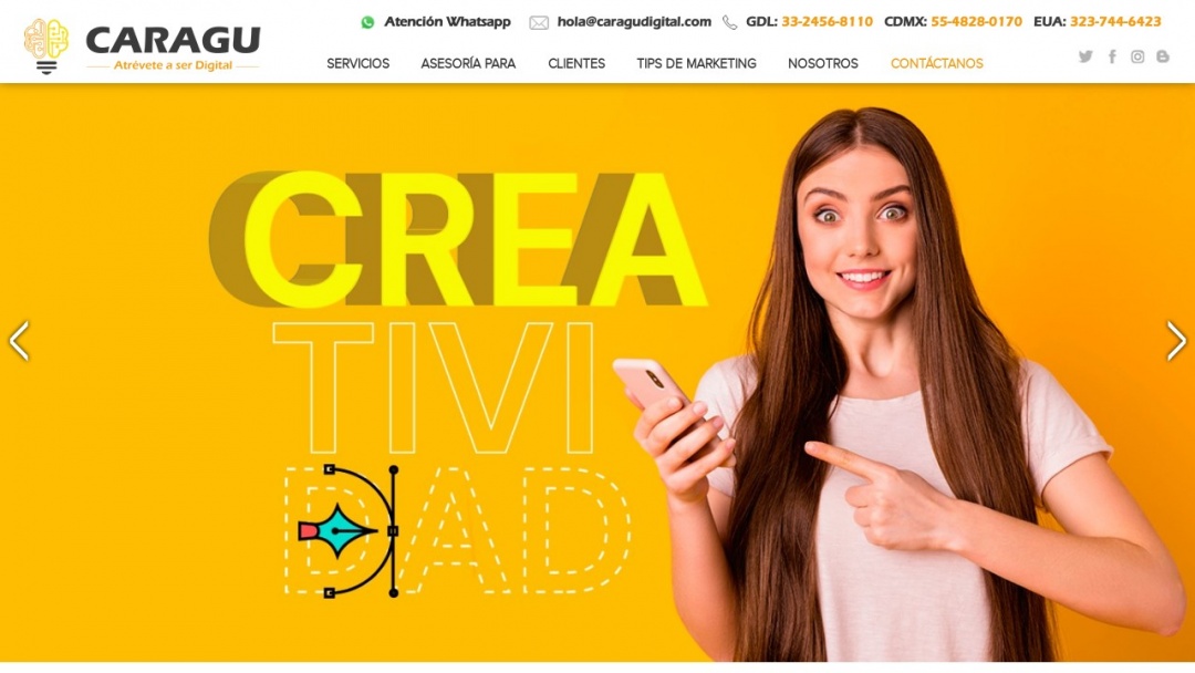 Screenshot of Caragu - Agencia de Publicidad Digital's Website