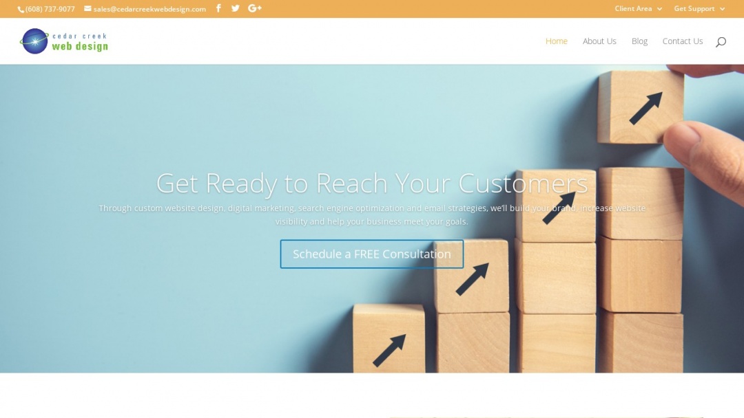 Screenshot of Cedar Creek Web Design's Website