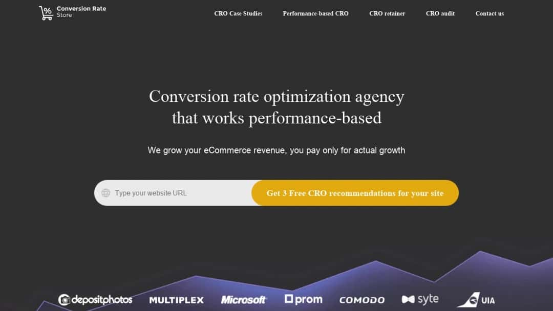 Screenshot of Conversion Rate Store's Website