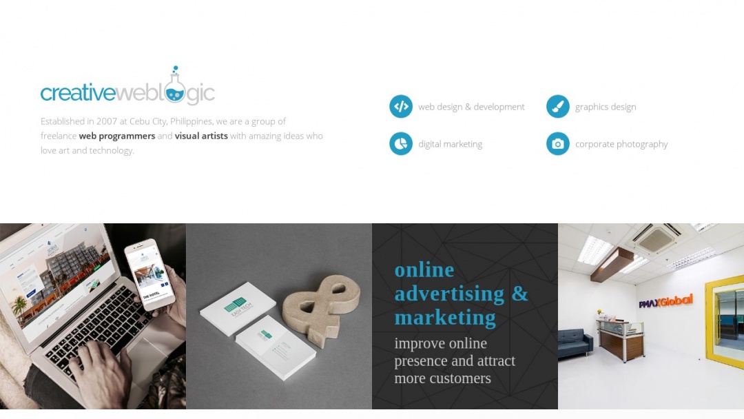 Screenshot of Creative Weblogic's Website