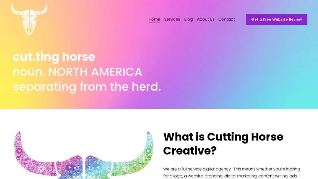 Screenshot of Cutting Horse Creative's Website