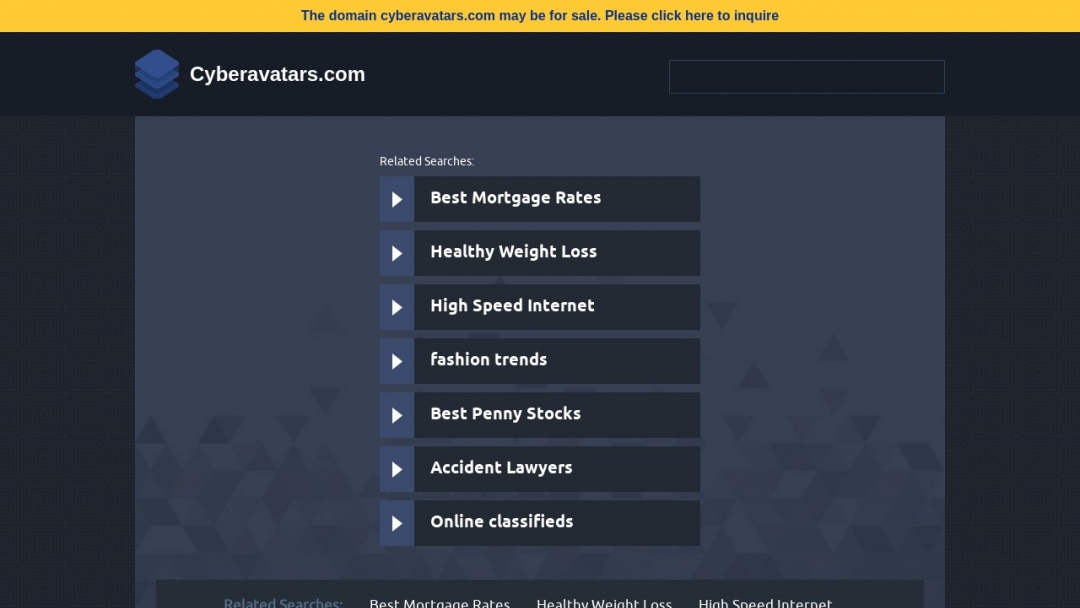 Screenshot of Cyber Avatars's Website