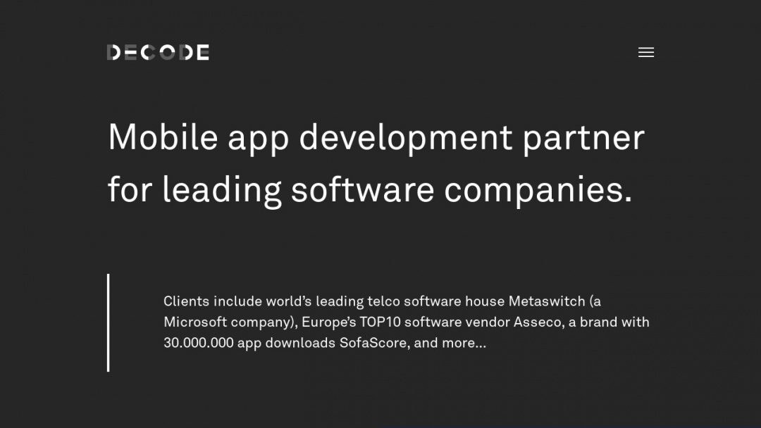 Screenshot of DECODE's Website