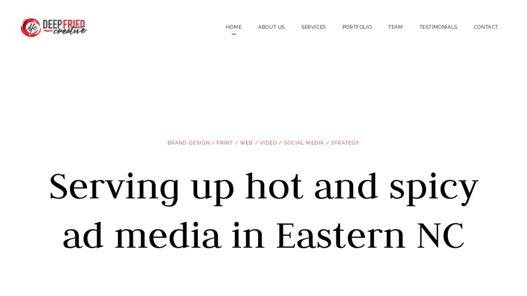 Screenshot of Deep Fried Creative's Website