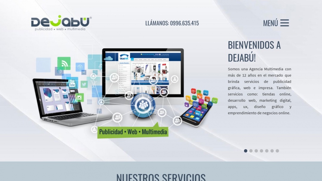 Screenshot of Dejabu Multimedia Agency's Website