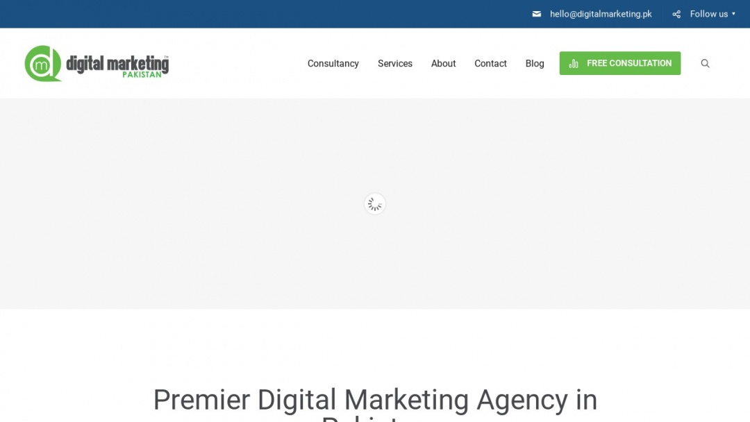 Screenshot of Digital Marketing Pakistan's Website
