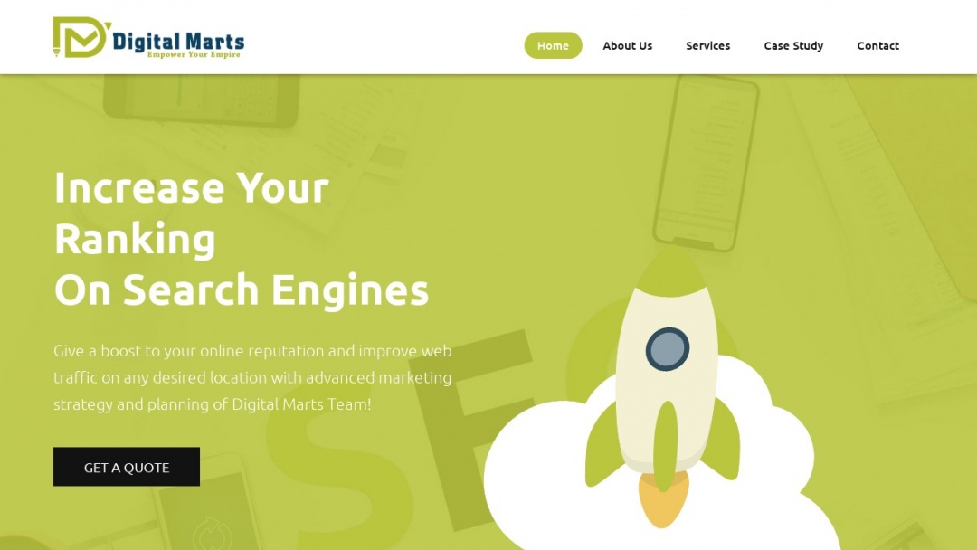 Screenshot of Digital Marts's Website