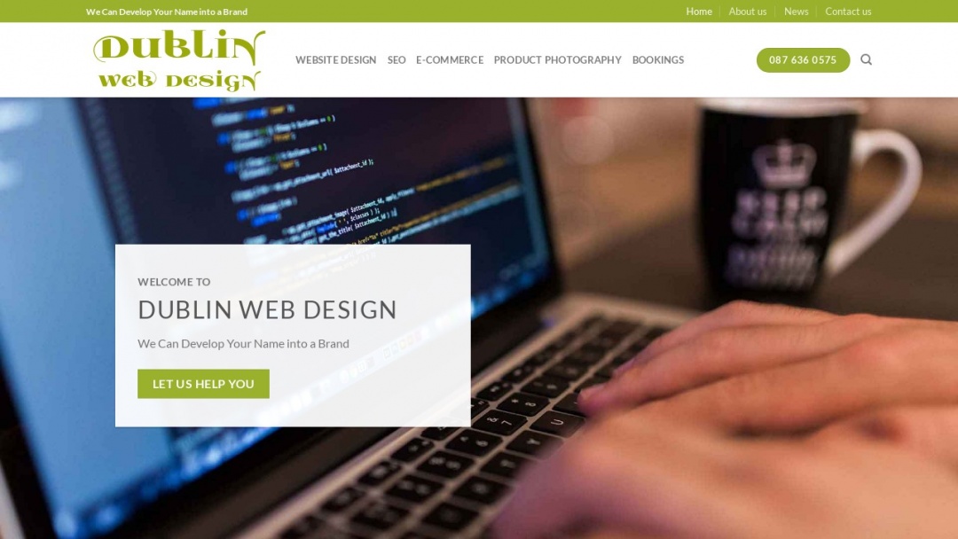 Screenshot of Dublin Web Design's Website