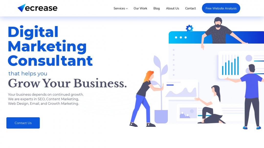 Screenshot of Ecrease, LLC's Website