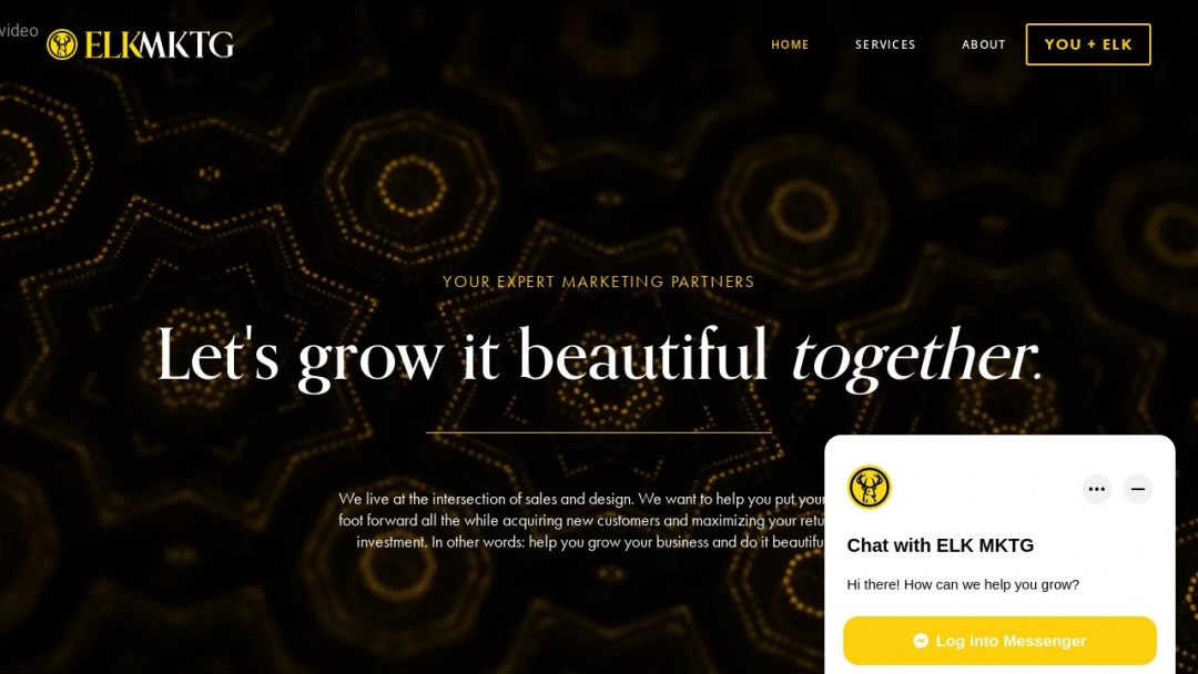 Screenshot of ELK MKTG's Website