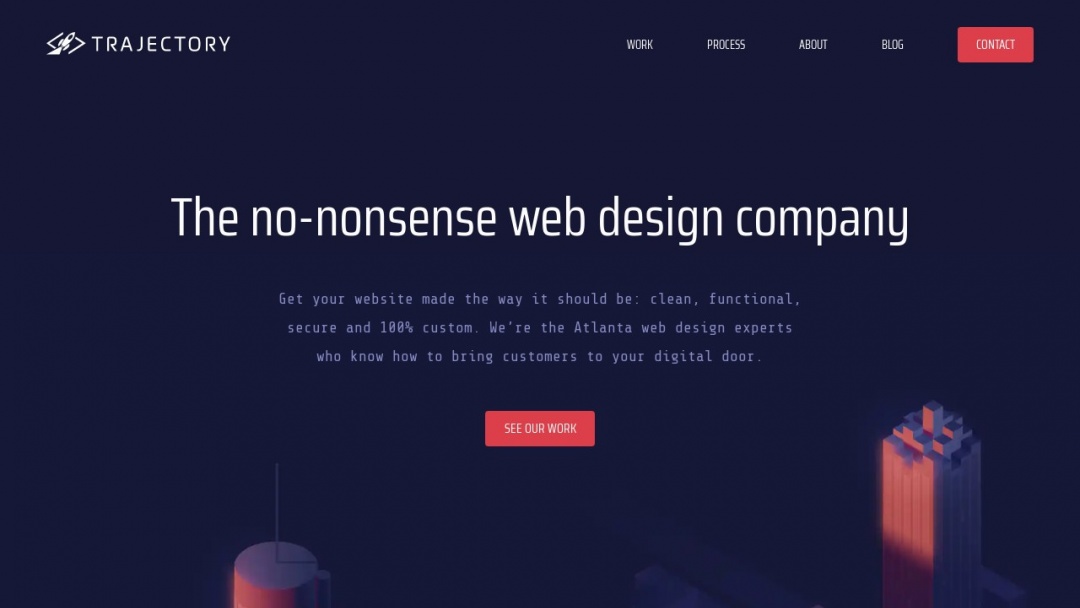 Screenshot of Trajectory Web Design's Website