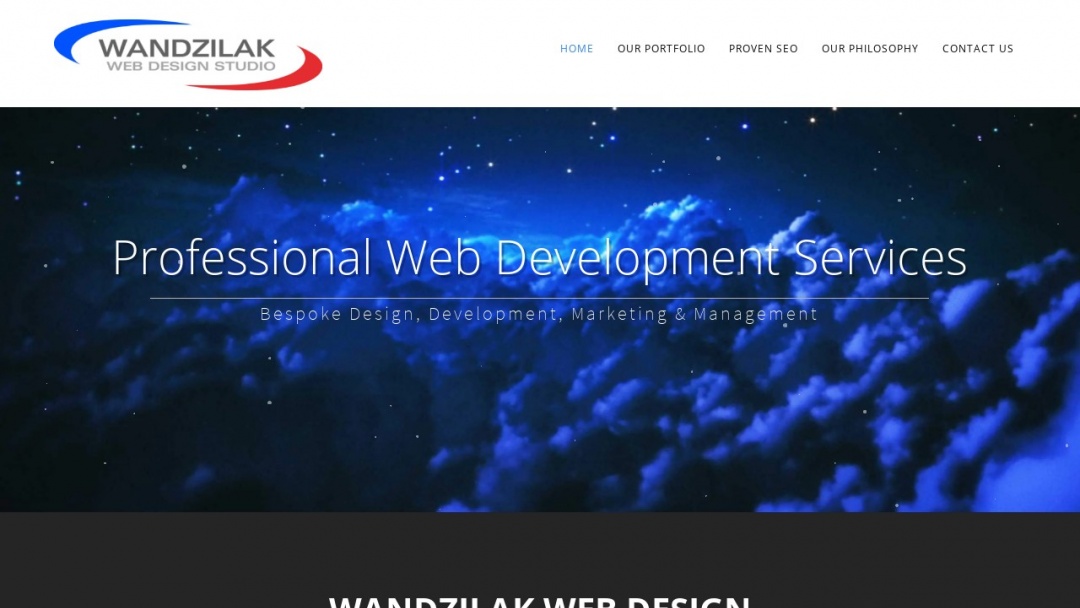 Screenshot of Wandzilak Web Design's Website