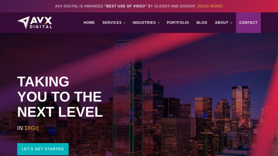 Screenshot of AVX Digital's Website