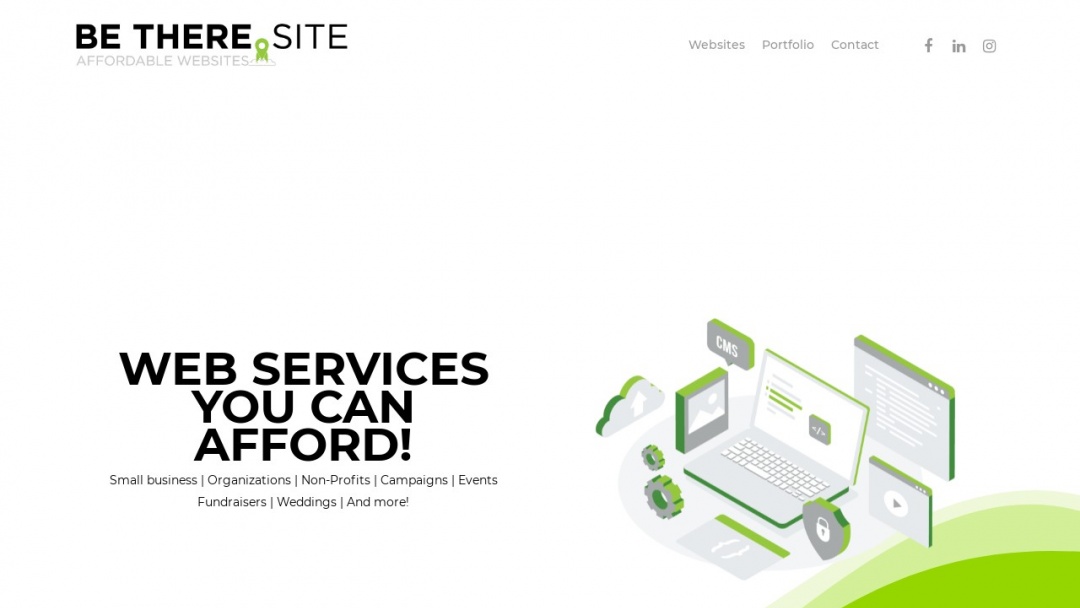 Screenshot of Be There Marketing's Website