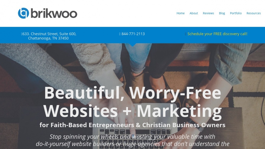 Screenshot of Brikwoo Creative Group's Website