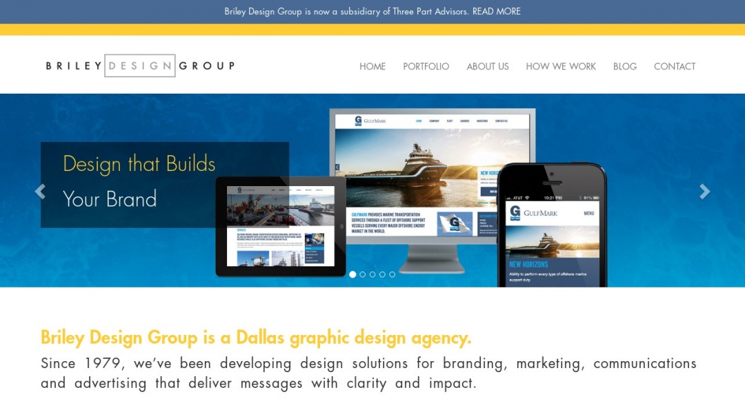 Screenshot of Briley Design Group's Website