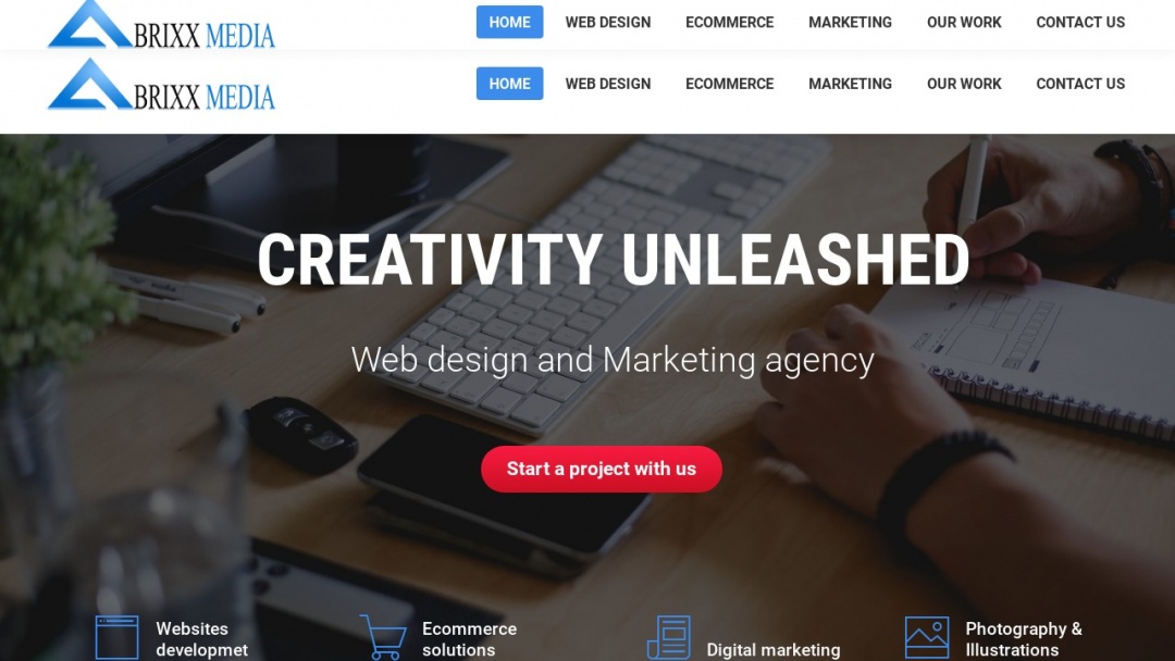 Screenshot of Brixx Media's Website