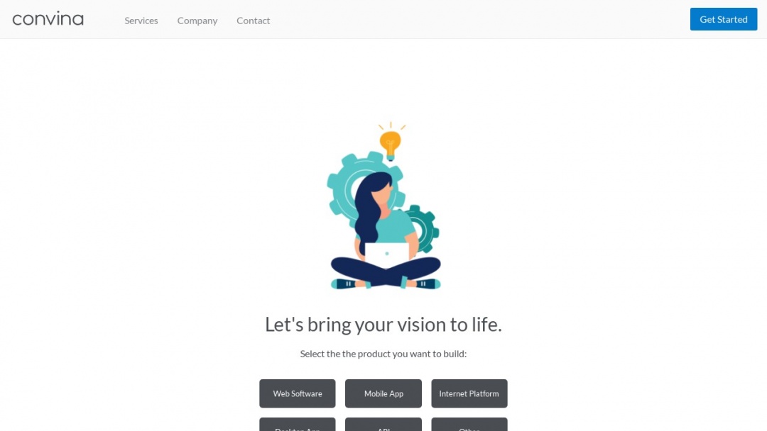 Screenshot of Convina Web Design's Website