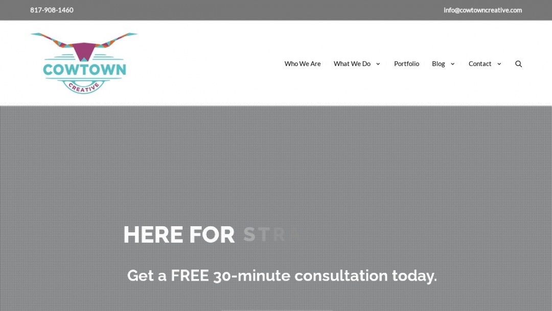 Screenshot of Cowtown Creative, LLC's Website