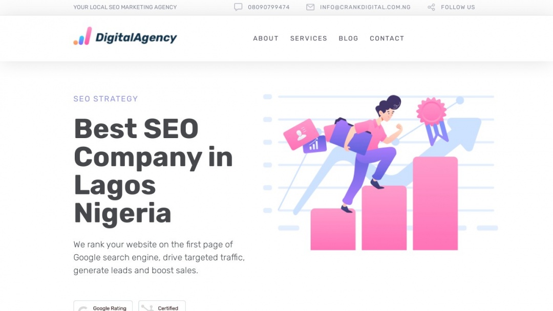 Screenshot of Crank Digital's Website