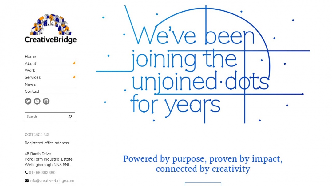 Screenshot of Creative Bridge's Website