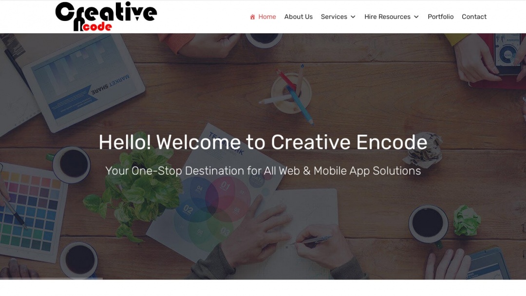 Screenshot of Creative Encode Technologies Pvt Ltd's Website