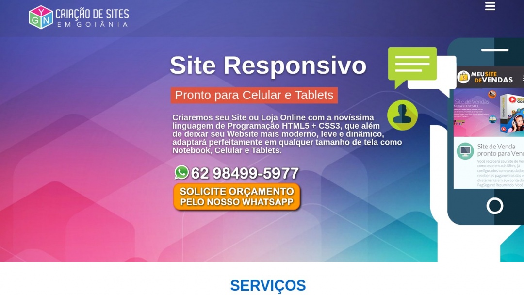 Screenshot of Criação de Sites GYN's Website