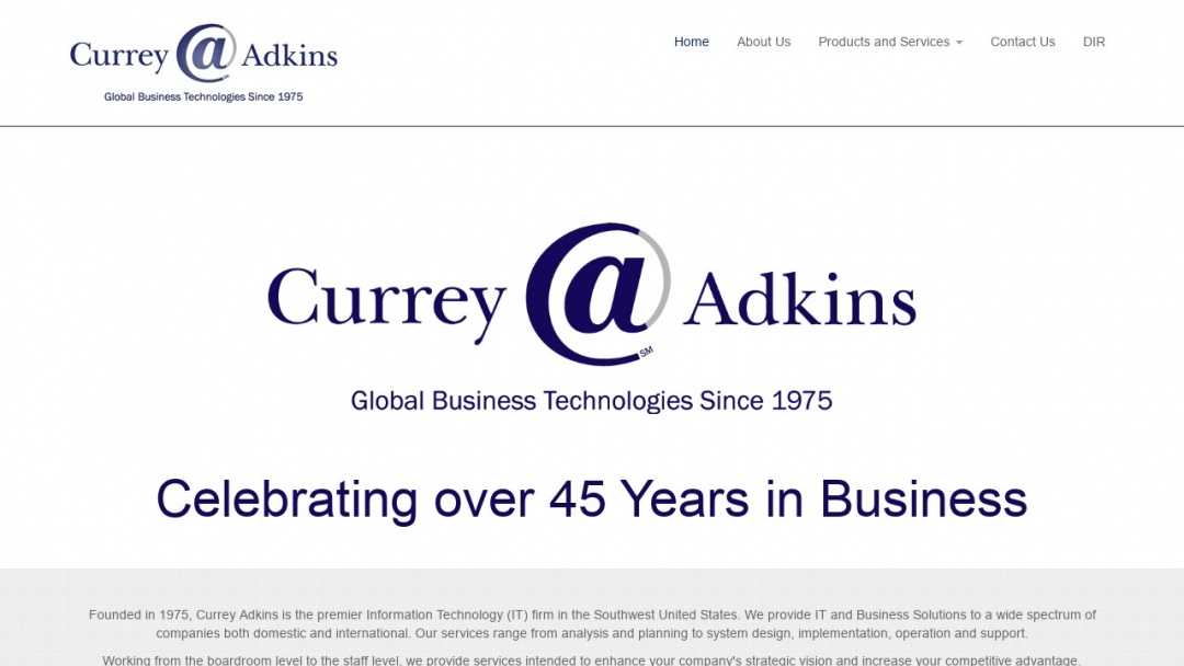 Screenshot of Currey Adkins's Website