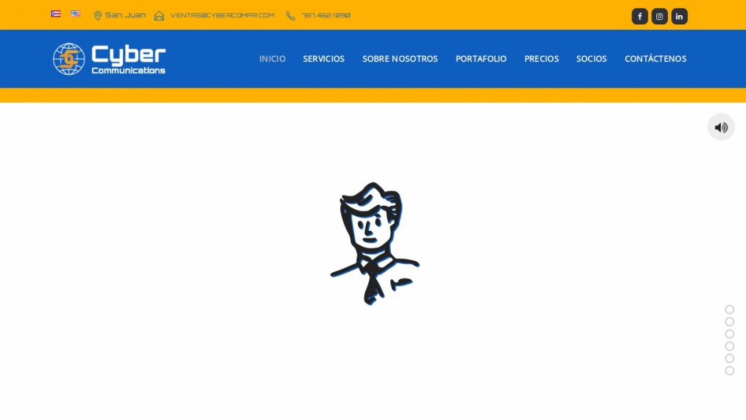 Screenshot of Cyber Communications, Inc.'s Website