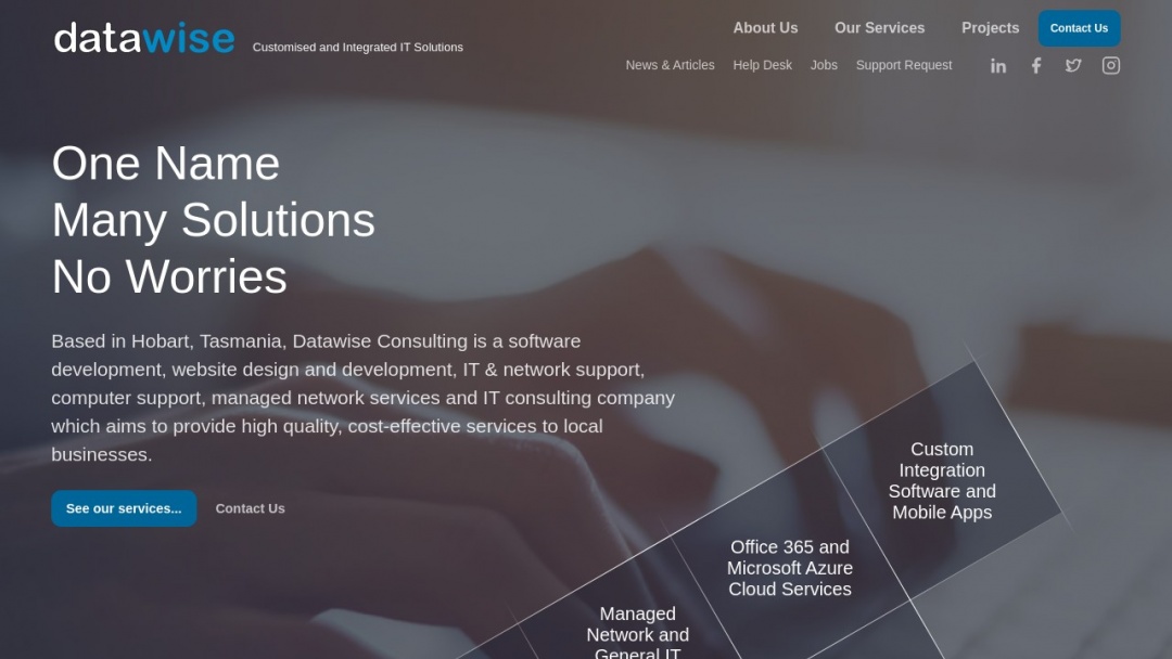Screenshot of Datawise Consulting Pty Ltd's Website