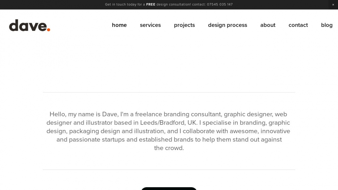 Screenshot of Dave Jones Design's Website