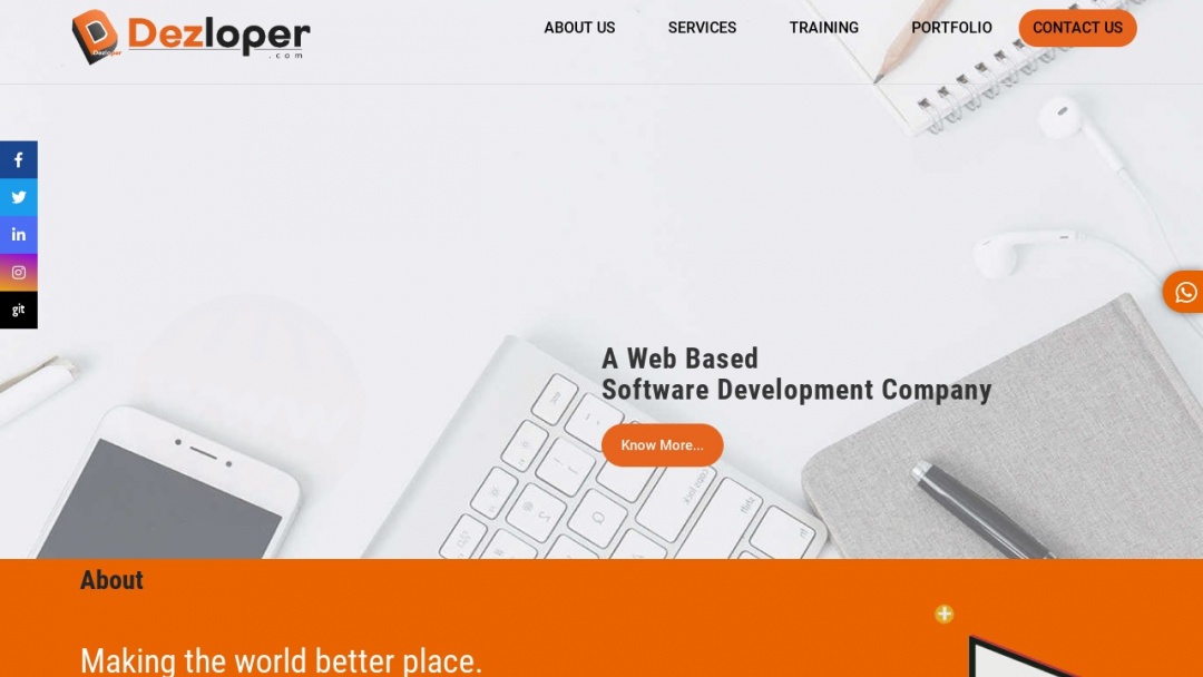 Screenshot of Dezloper's Website