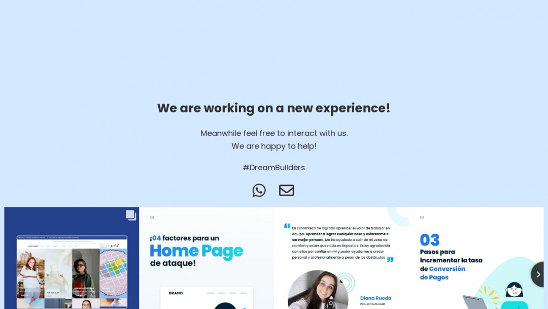 Screenshot of Droomtech's Website