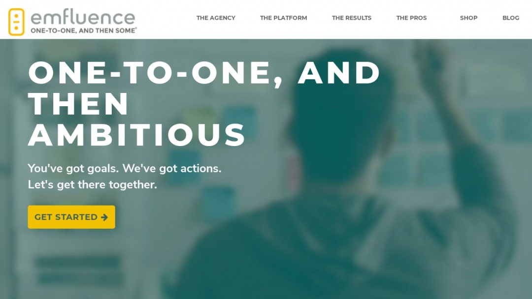 Screenshot of emfluence Digital Marketing's Website