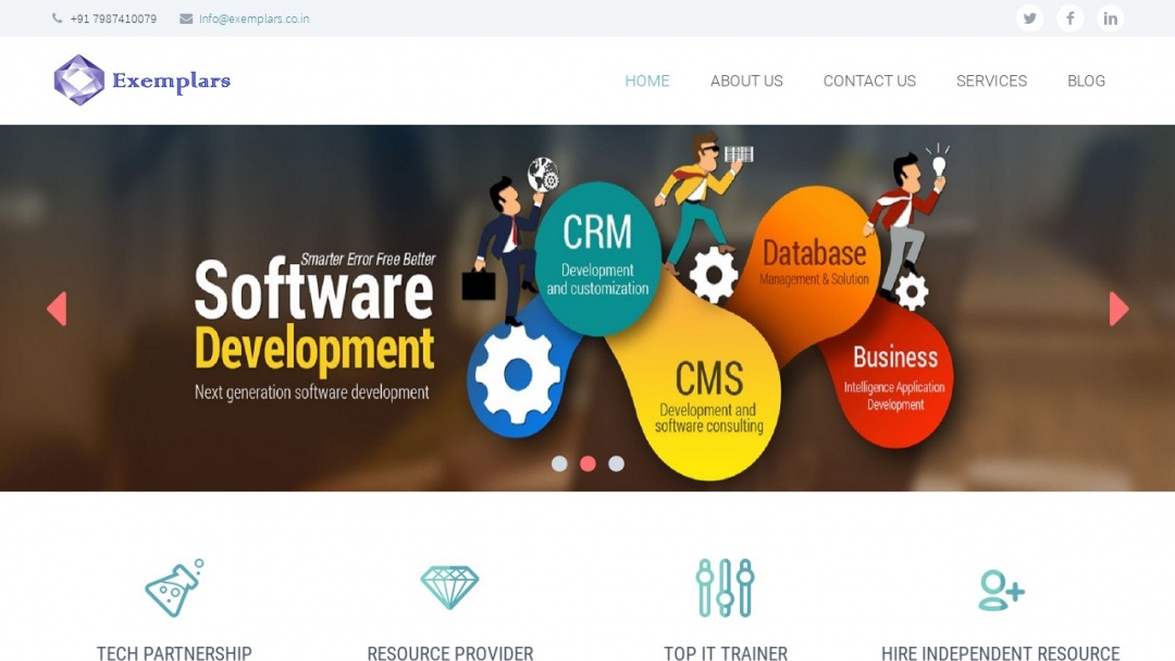 Screenshot of Exemplars IT Services's Website