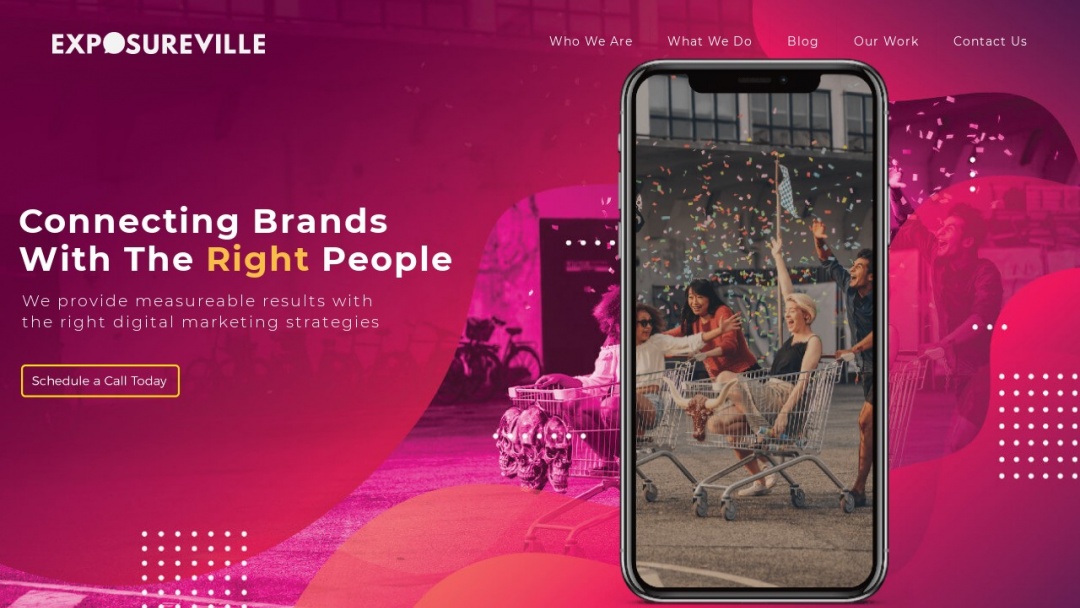 Screenshot of Exposureville's Website