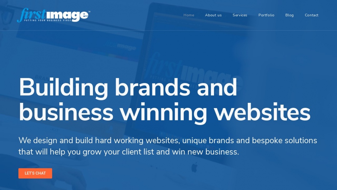 Screenshot of First Image's Website