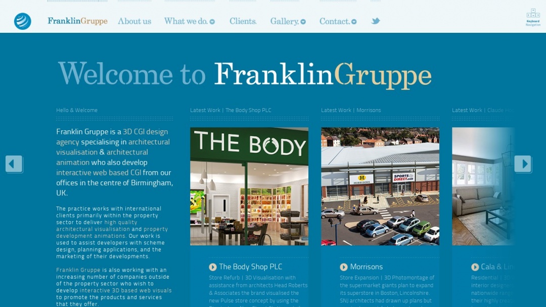 Screenshot of Franklin Gruppe's Website