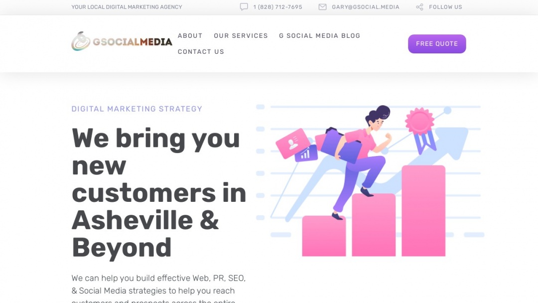 Screenshot of G Social Media's Website