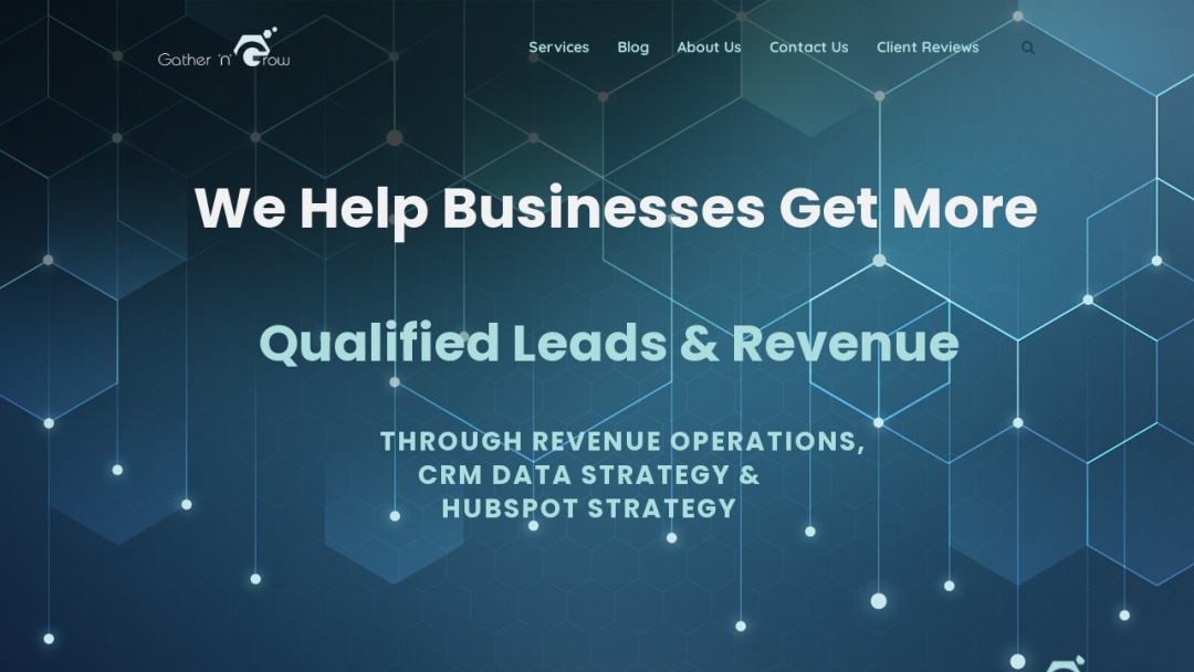 Screenshot of Gather 'n' Grow's Website